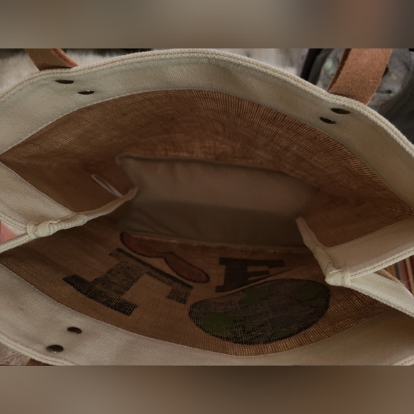 NWOT Brighton Burlap Tote Bag - Picture 6 of 6